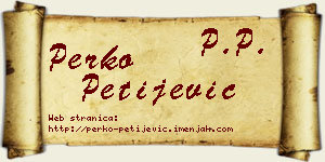 Perko Petijević vizit kartica